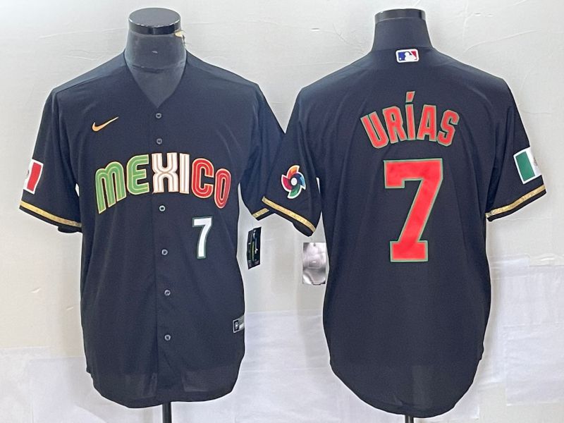 Men 2023 World Cub Mexico #7 Urias Black Nike MLB Jersey style 91841->more jerseys->MLB Jersey